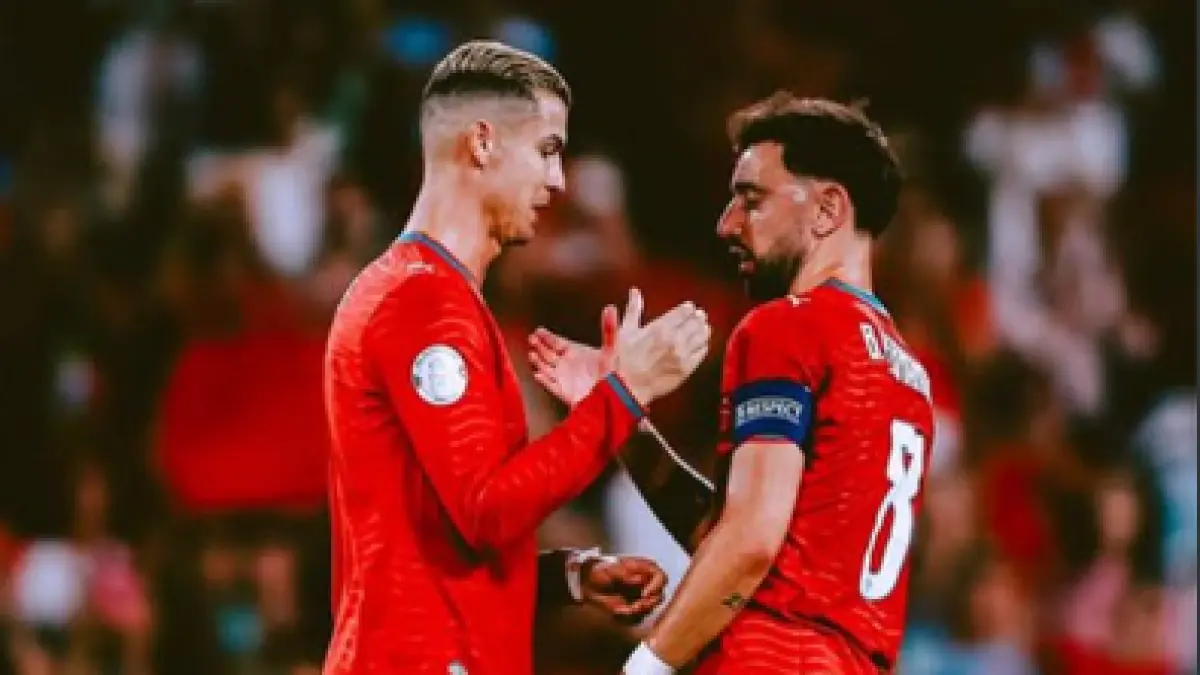 COMEBACK: Ronaldo dan Bruno Fernandes dipastikan akan perkuat Portugal saat hadapi Denmark di UEFA Nations League (Manchester United)