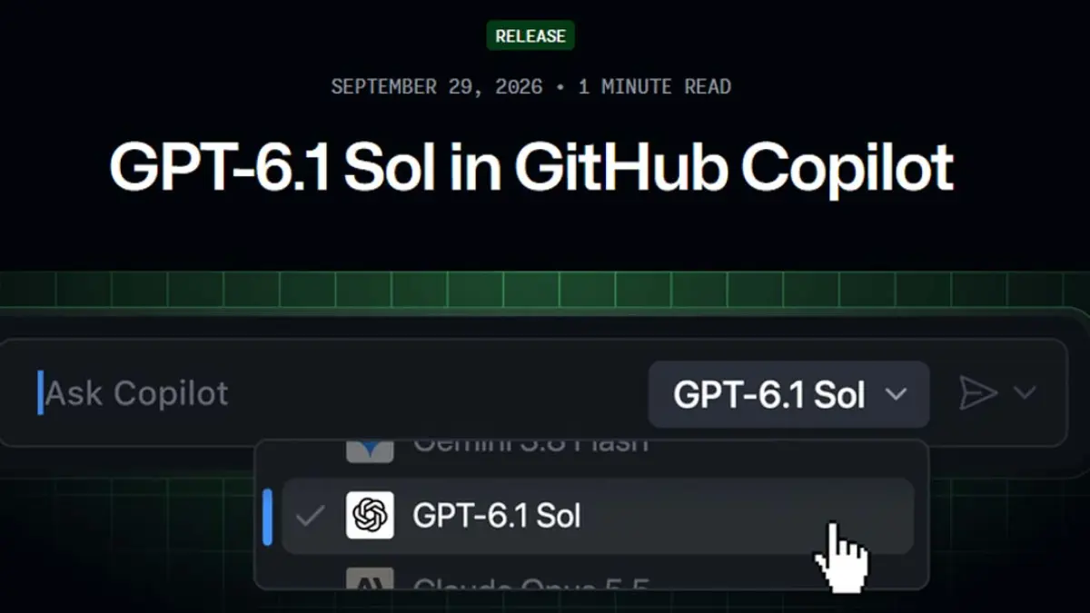 GPT-6.1 Sol resmi hadir di GitHub Copilot. Model OpenAI ini fokus pada coding agentic, pekerjaan terminal, serta efisiensi token dan langkah. (Tangkapan Layar github.blog)