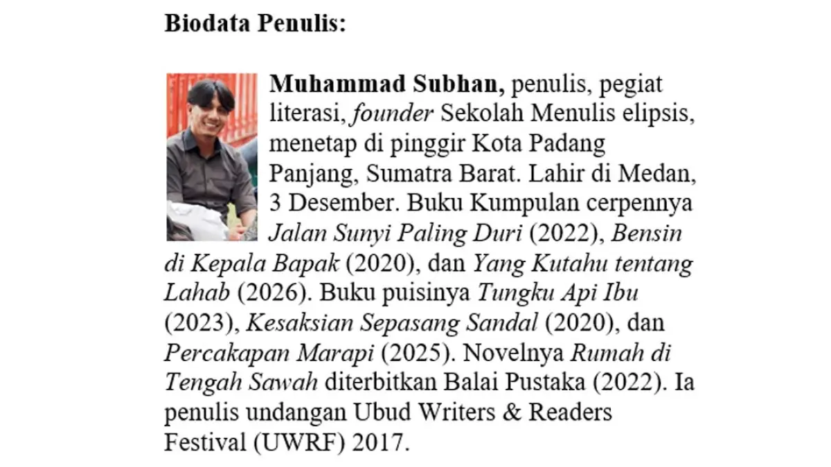Cerpen Muhammad Subhan