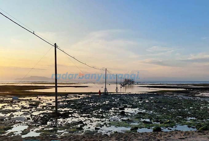 KERJA CEPAT: PLN telah menuntaskan pekerjaan memasang tiang untuk suplai judge tower yang berada di lepas pantai Plengkung. Suplai listrik yang disiapkan 750 kva. (PLN For RaBa)