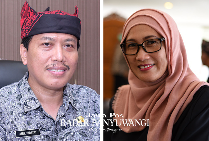 BERPELUANG: Pelaksana Tugas (Plt) Kepala Dinkes Amir Hidayat (kiri) dan Direktur RSUD Genteng dr Asiyah Anggraeni (kanan). (Dok. Radar Banyuwangi)