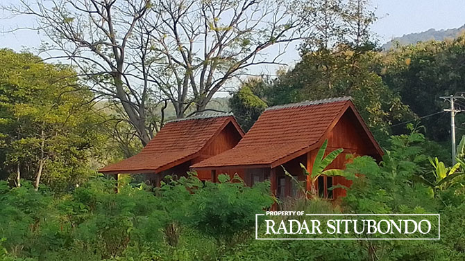 TAK DIHUNI: Dua homestay berdiri tegak di kawasan Beach Forest, Desa Klatakan, Kecamatan Kendit. (Humaidi/Radar Situbondo)