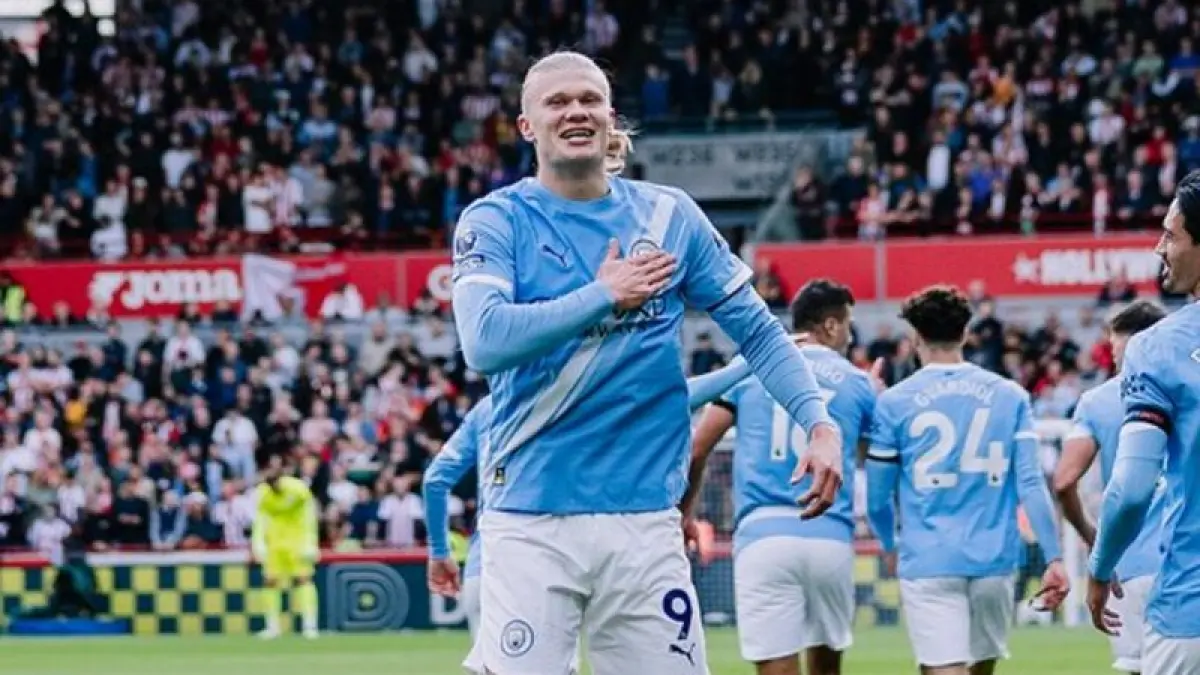 NAIK TURUN: Haaland akui performanya belum stabil (Manchester City)