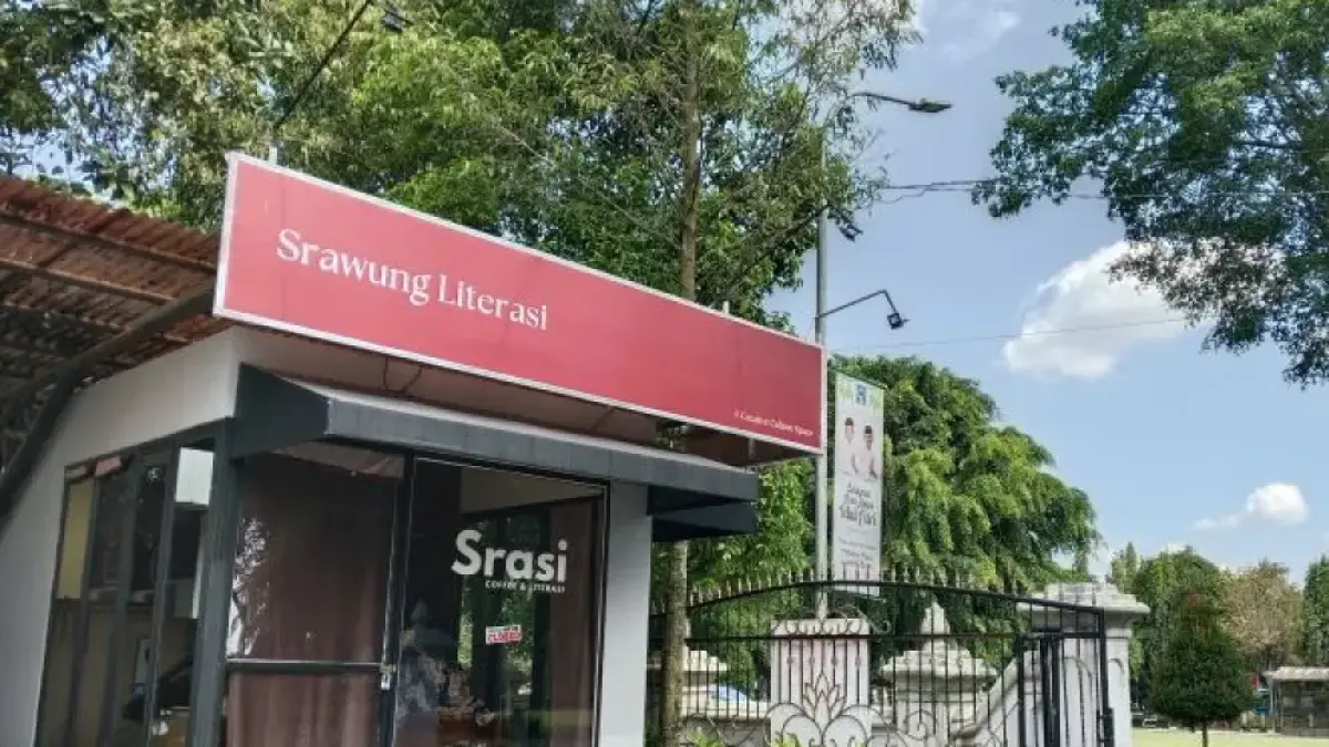 Kafe Srawung Literasi di Halaman Kantor Dinas Perpustakaan dan Kearsipan Kabupaten Sleman. (Delima&nbsp;Purnamasari/Radar Jogja)