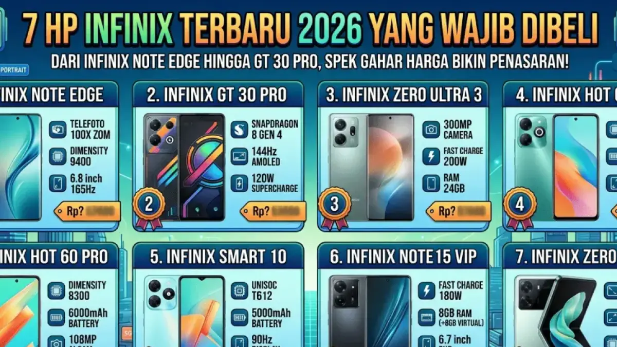 7 HP Infinix Terbaru 2026 yang Wajib Dibeli, dari Infinix Note Edge hingga GT 30 Pro, Spek Gahar Harga Bikin Penasaran!