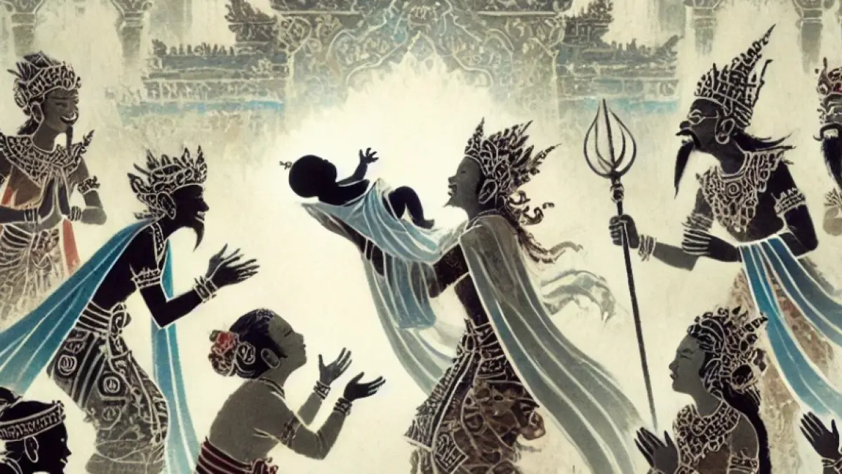 Ilustrasi kelahiran Abimanyu, sang putra Arjuna (AI GENERATED/RADAR MADIUN)