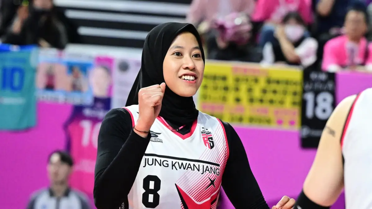 Megawati Hangestri saat masih berseragam Red Sparks di Liga Voli Korea 2023 hingga 2025. (KOVO)
