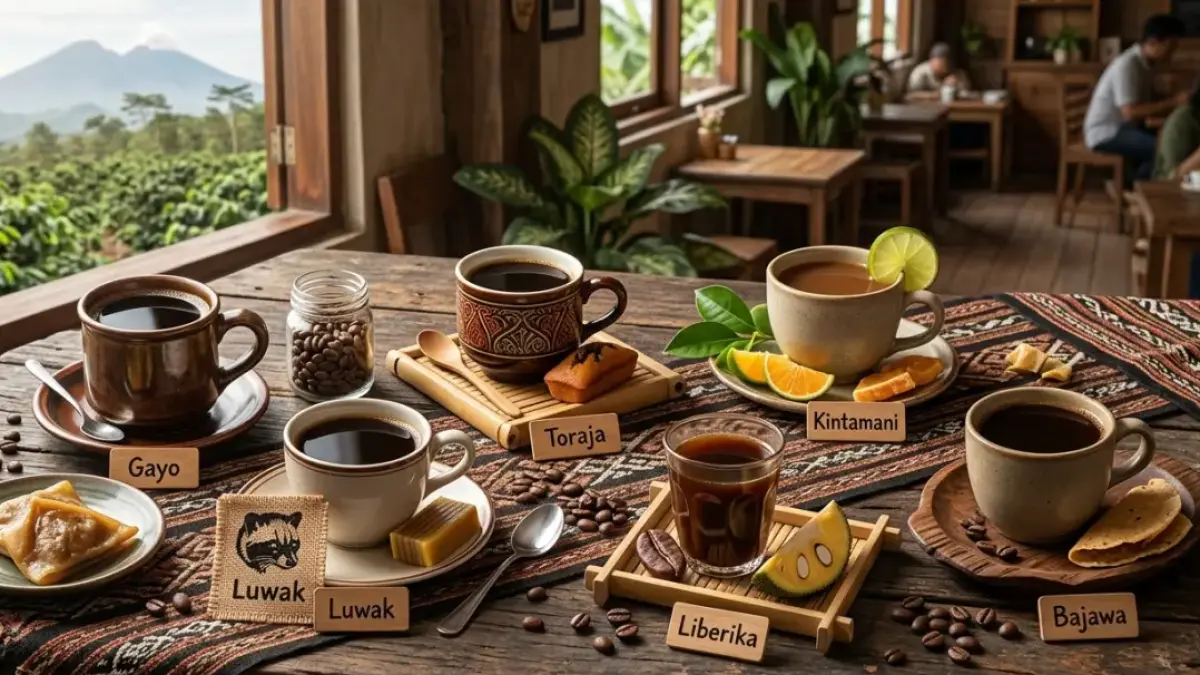 Ilustrasi kopi Indonesia 