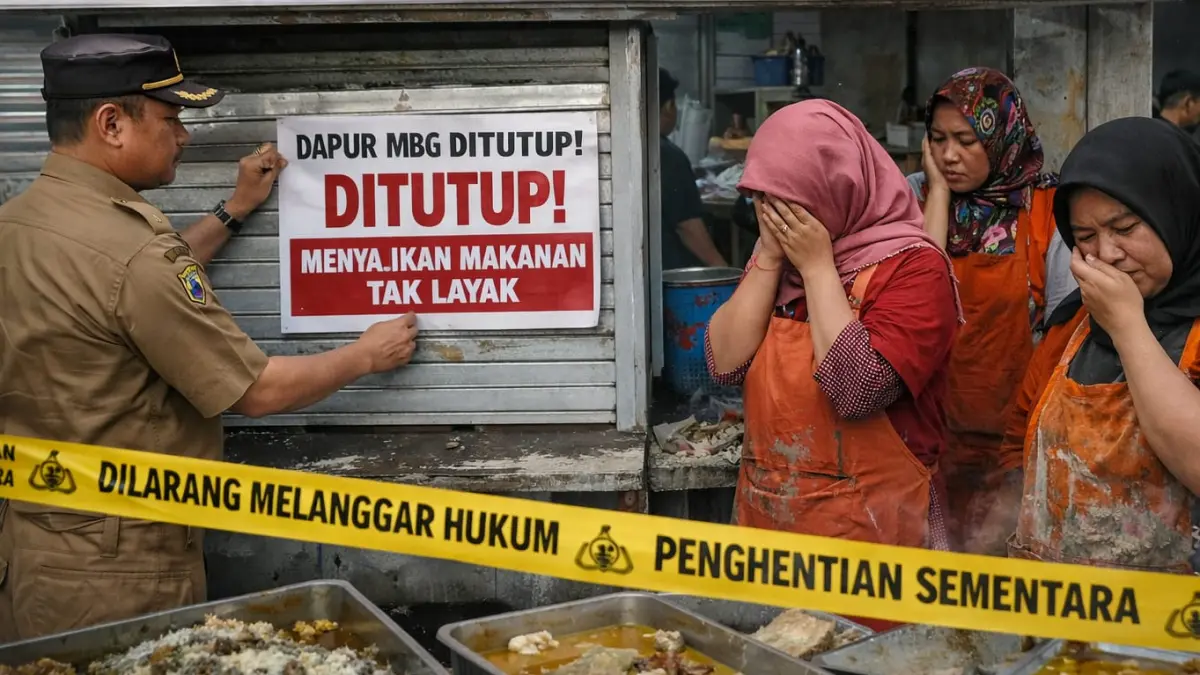 Badan Gizi Nasional (BGN) menghentikan sementara operasional Satuan Pelayanan Pemenuhan Gizi (SPPG) atau dapur Program Makan Bergizi Gratis (MBG) di Jawa Timur (ai)