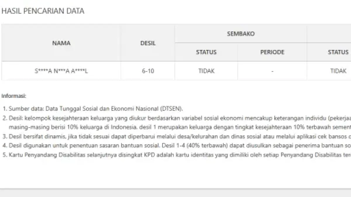 Cek Desil DTSEN lewat Hp