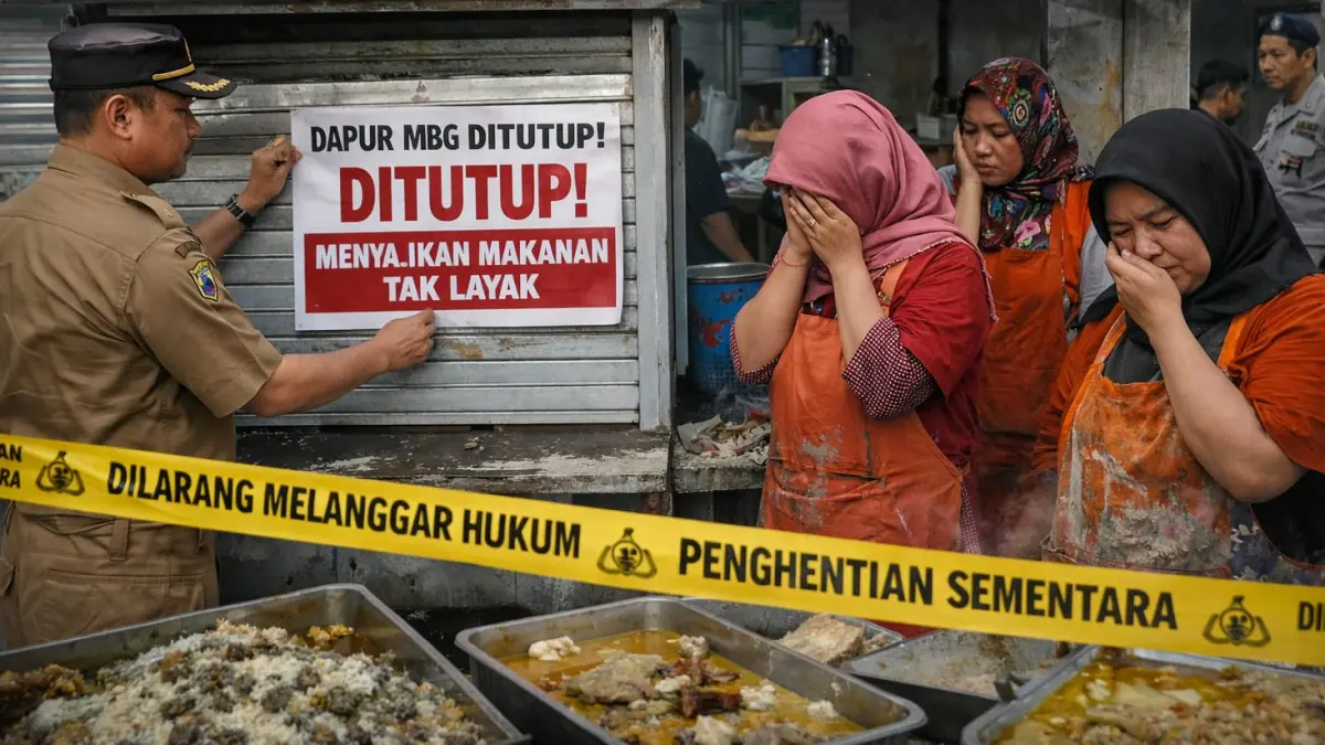 Badan Gizi Nasional (BGN) menghentikan sementara operasional Satuan Pelayanan Pemenuhan Gizi (SPPG) atau dapur Program Makan Bergizi Gratis (MBG) di Jawa Timur (ai)