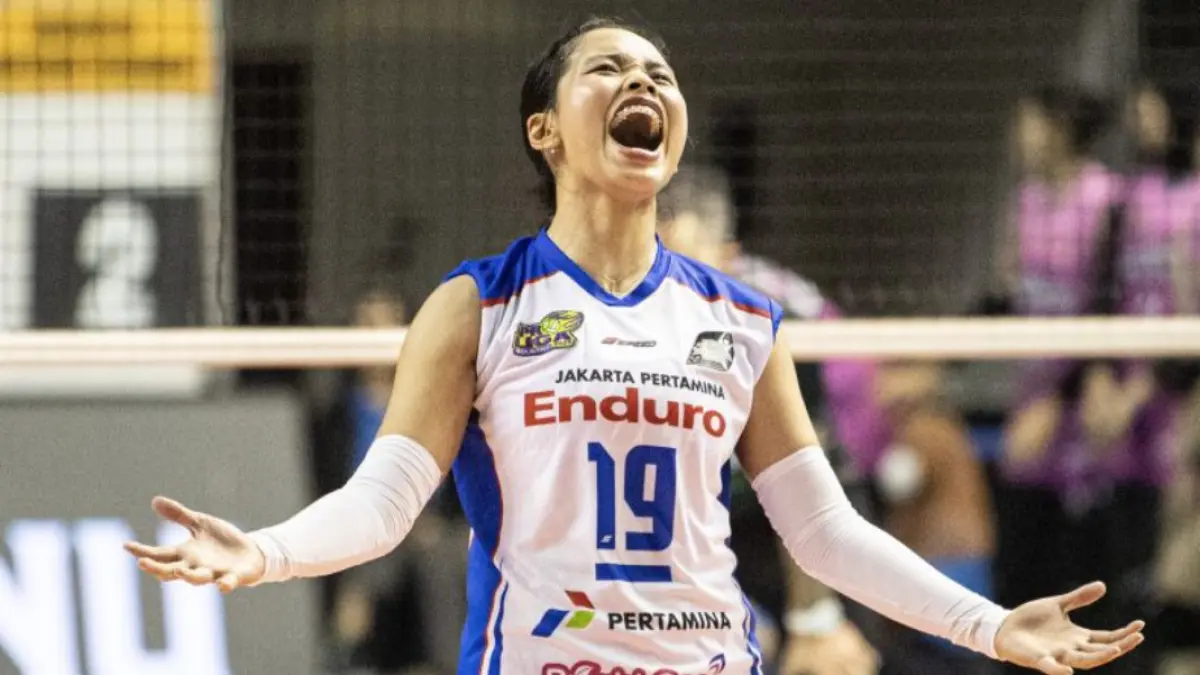 Tisya Amallya Putri saat beraksi di Proliga 2025 lalu.