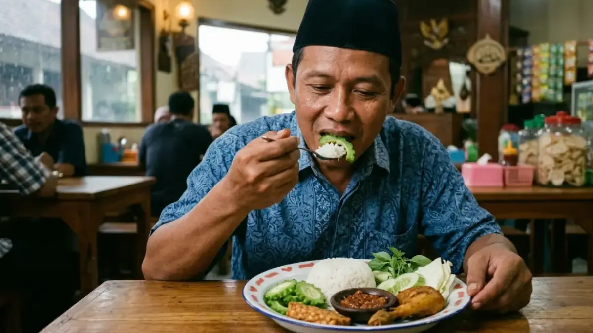 Ilustrasi pare dipakai lalapan