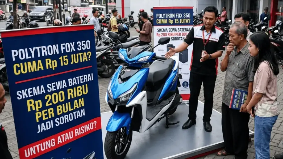 Polytron Fox 350 Cuma Rp15 Juta? Skema Sewa Baterai Rp200 Ribu per Bulan Jadi Sorotan, Untung atau Risiko?