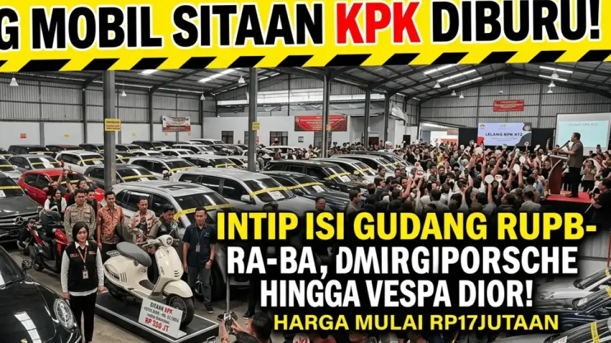 Lelang Mobil Sitaan KPK Diburu! Intip Isi Gudang Rupbasan, dari Porsche hingga Vespa Dior Harga Mulai Rp17 Jutaan