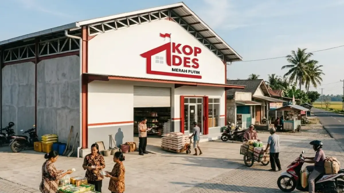 Ilustrasi Koperasi Desa Merah Putih.(Foto diolah dengan AI)