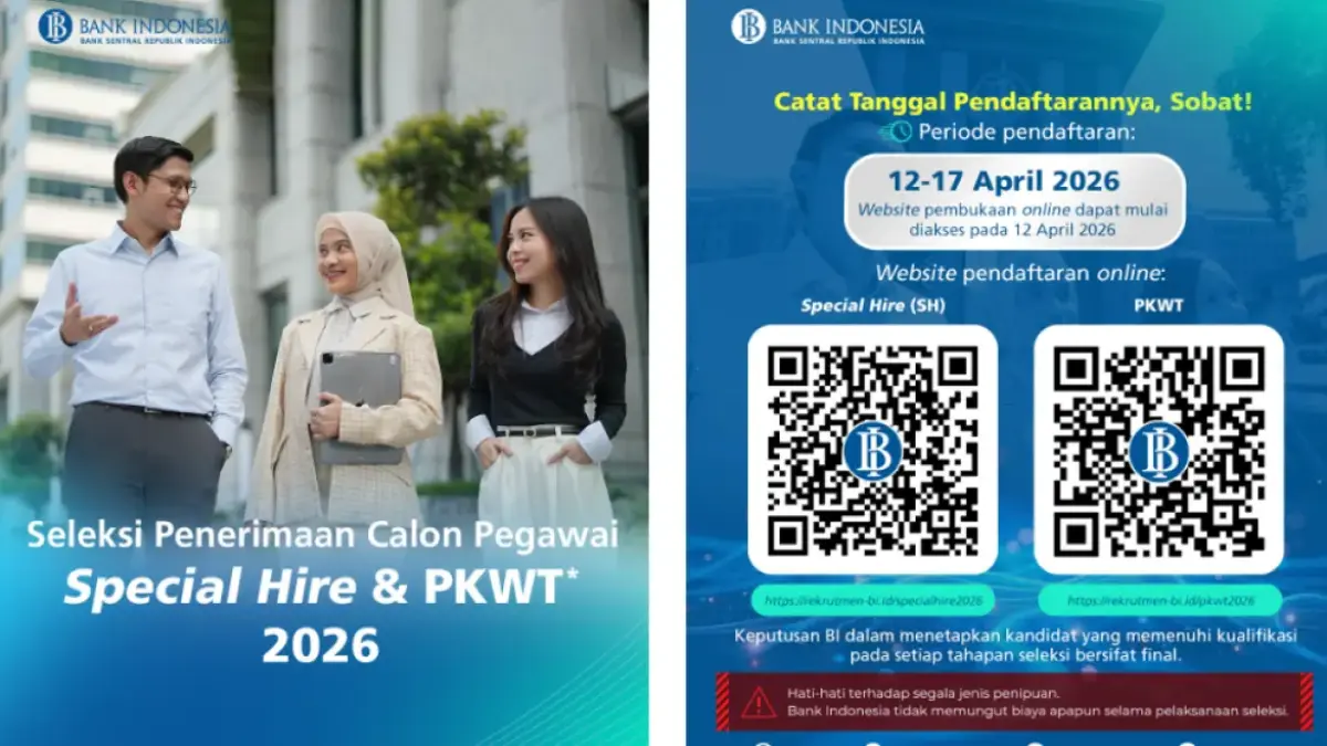 Pamflet Seleksi Penerimaan Calon Pegawai Special Hire & PKWT Bank Indonesia 2026 (www.bi.go.id)