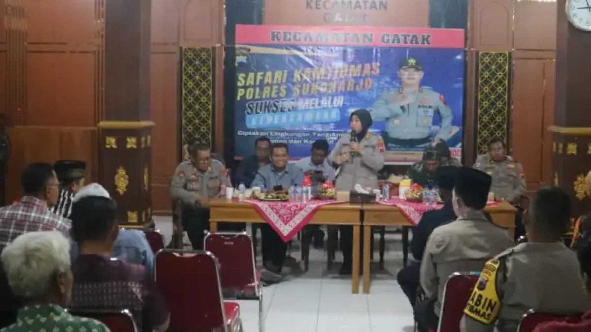 Safari Kamtibmas yang digelar Polres Sukoharjo di pendapa kantor Kecamatan Gatak,Selasa malam (5/4). (Dok. Humas Polres Sukoharjo) 