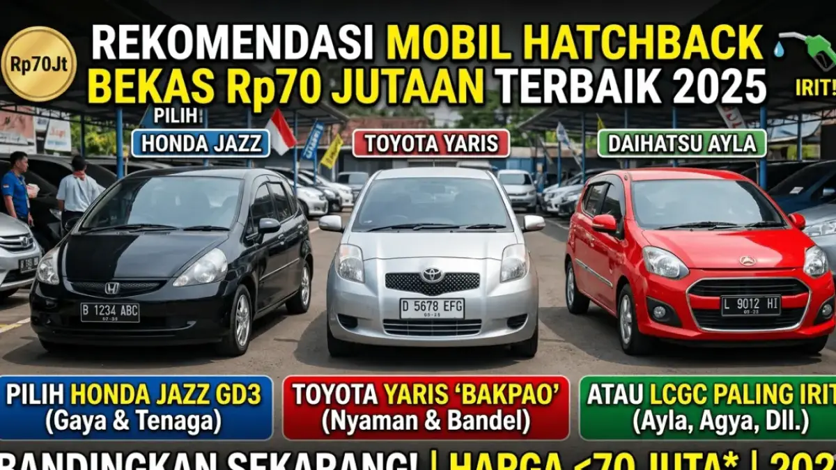 Rekomendasi Mobil Hatchback Bekas Rp70 Jutaan Terbaik 2025: Pilih Honda Jazz, Yaris, atau LCGC Paling Irit?