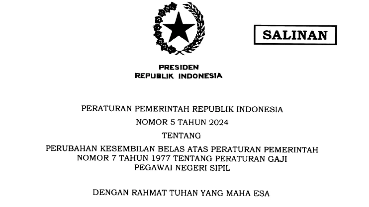 PP 5/2024 soal gaji PNS 