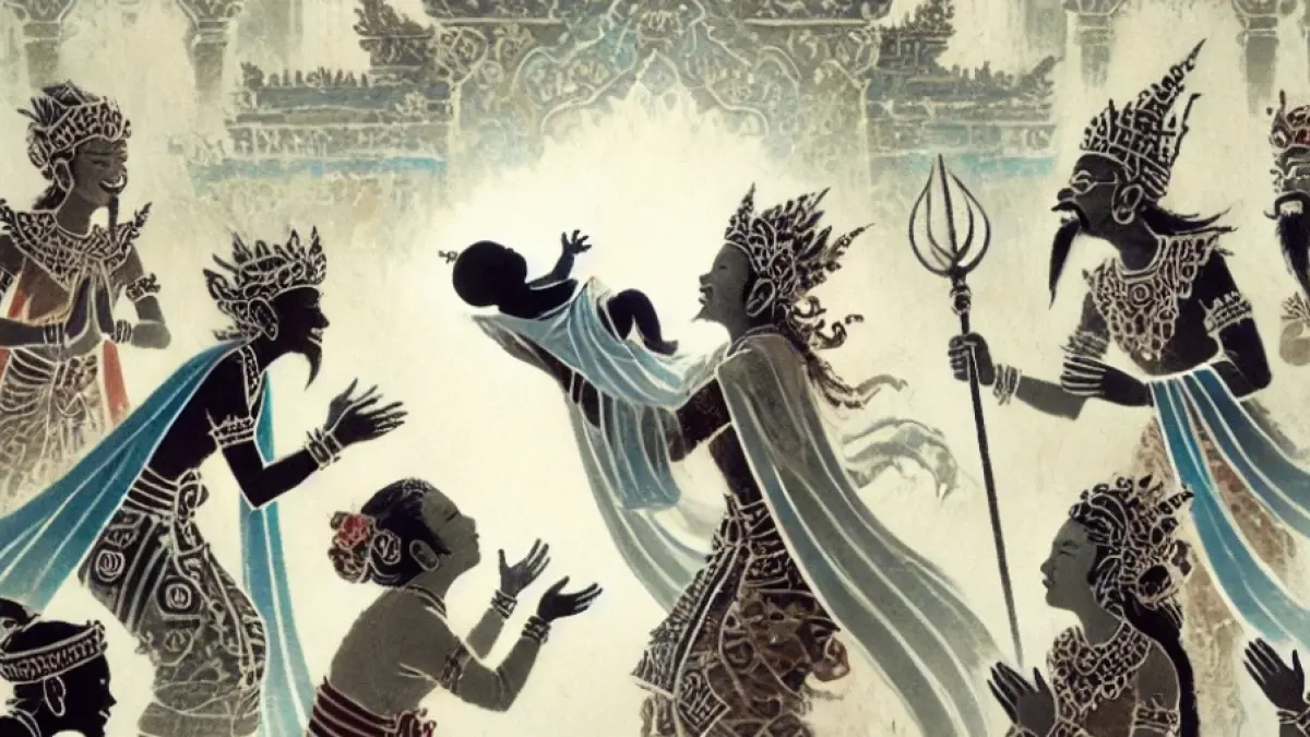 Ilustrasi kelahiran Abimanyu, sang putra Arjuna (AI GENERATED/RADAR MADIUN)