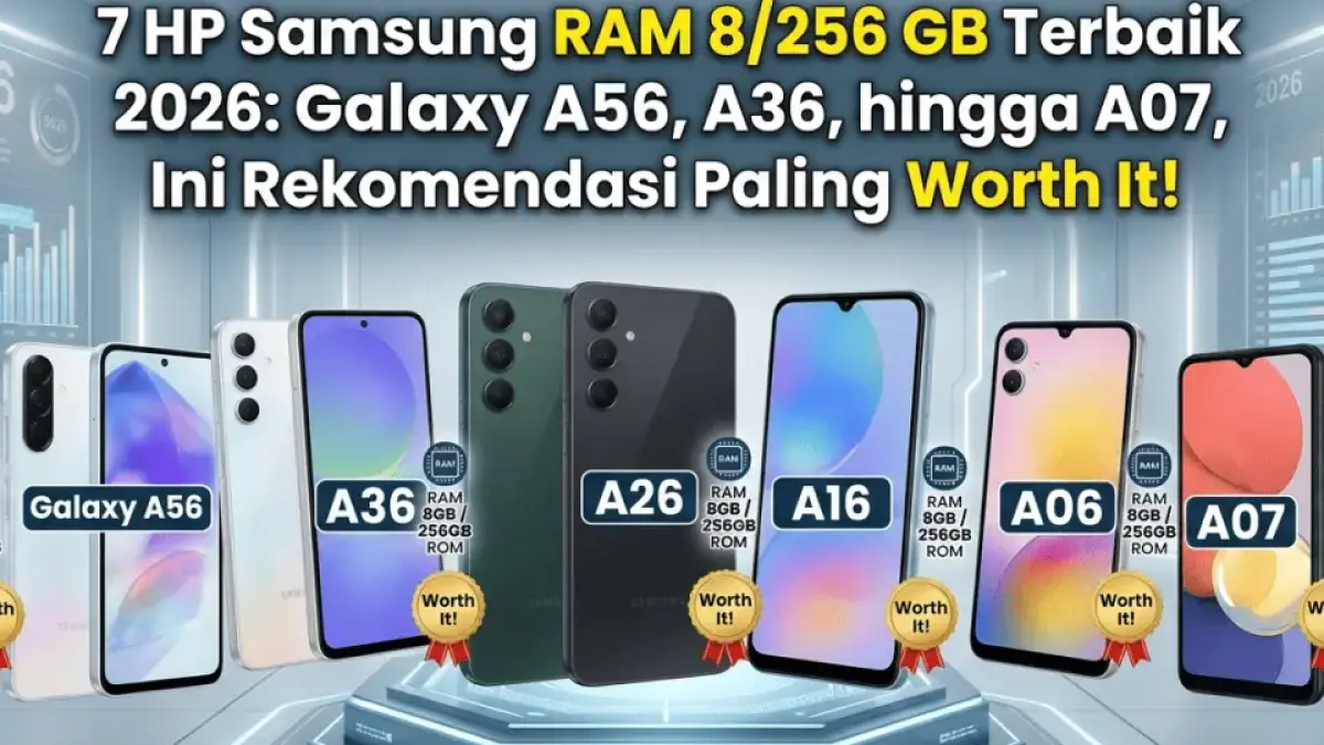 7 HP Samsung RAM 8/256 GB Terbaik 2026: Galaxy A56, A36, hingga A07, Ini Rekomendasi Paling Worth It! (gemini ai)