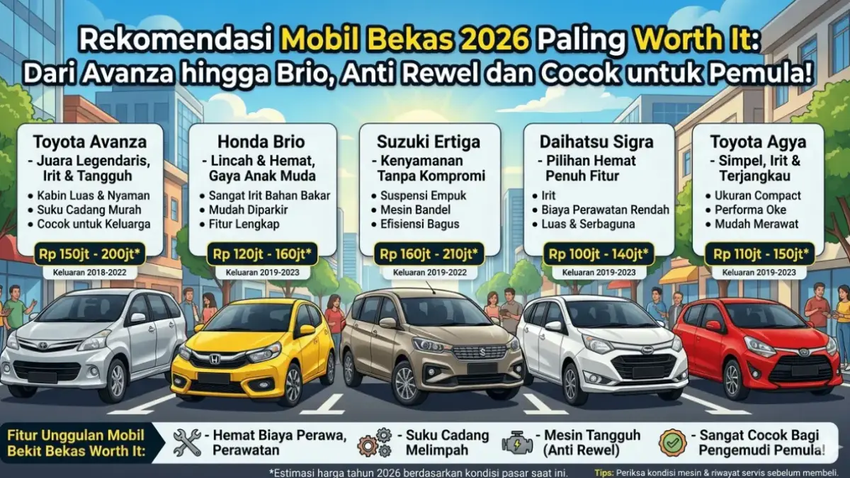 Rekomendasi Mobil Bekas 2026 Paling Worth It: Dari Avanza hingga Brio, Anti Rewel dan Cocok untuk Pemula!
