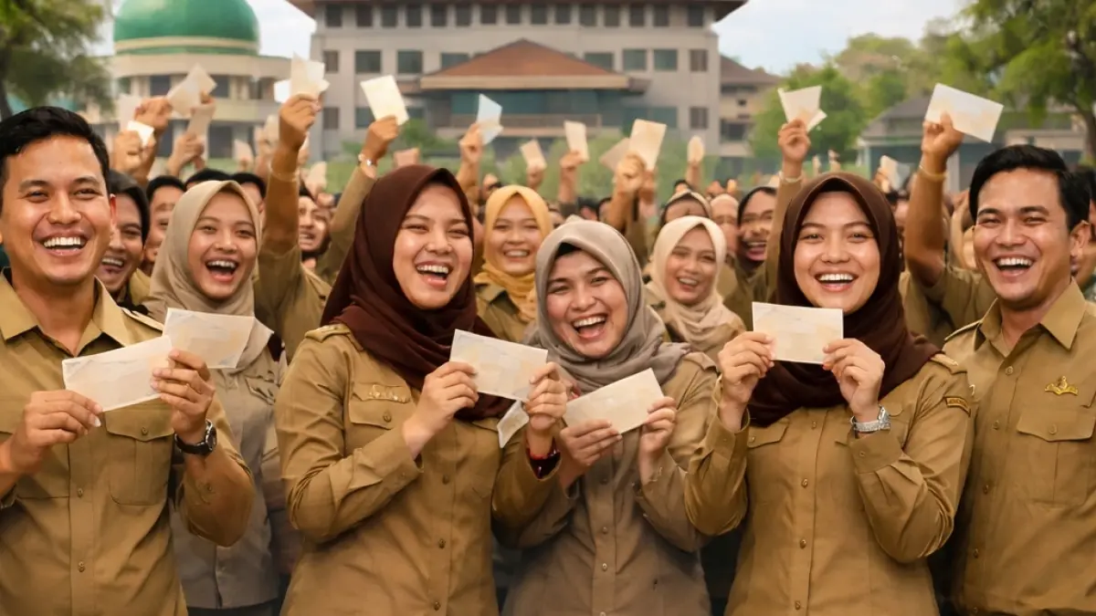 Ilustrasi PPPK menerima Gaji. (foto diolah dengan AI)