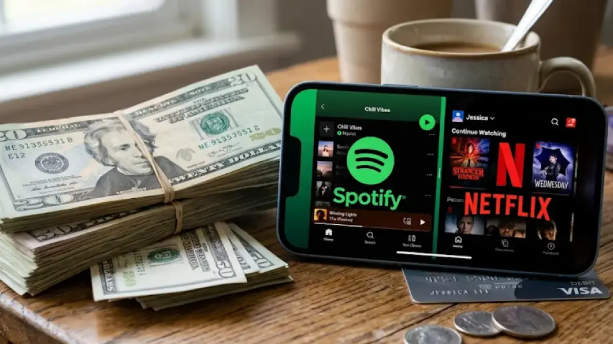 ilustrasi spotify netflix