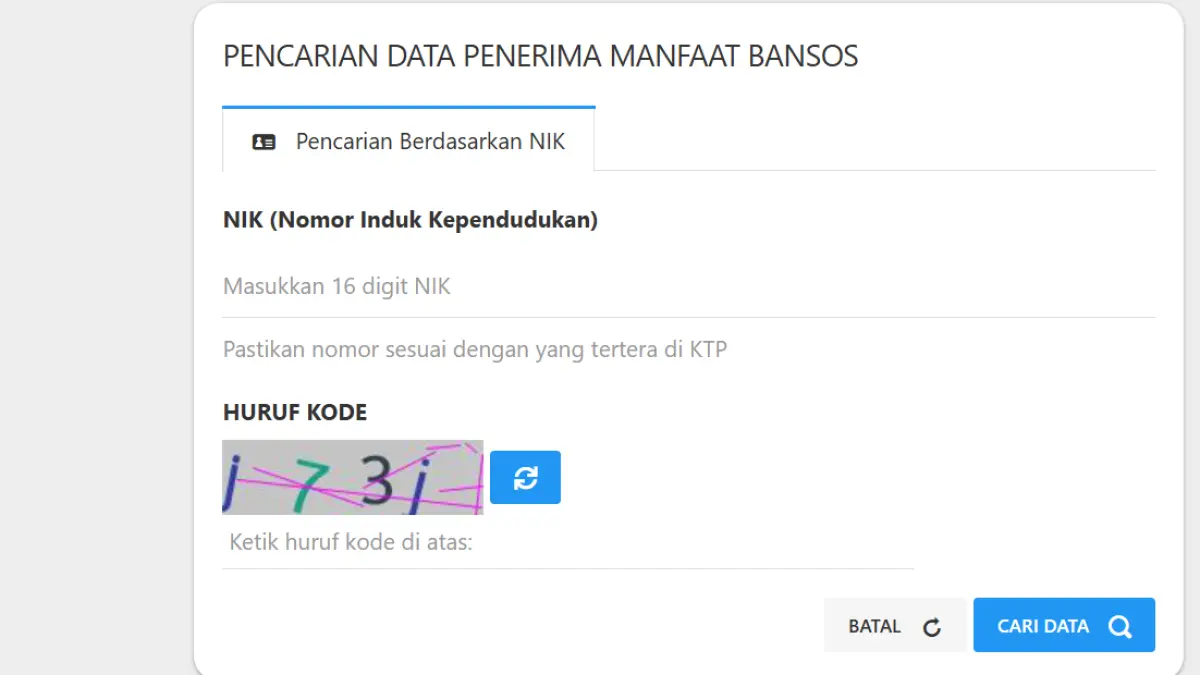 Cek Bansos dan Desil Bansos melalui Website