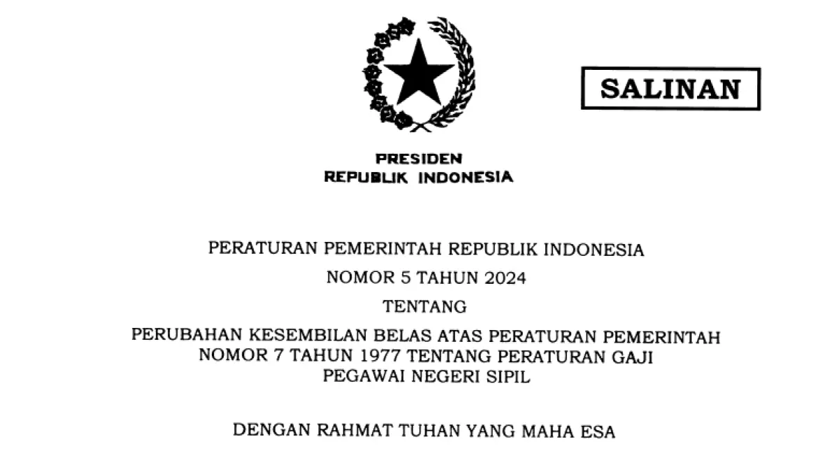 PP 5/2024 soal gaji PNS 