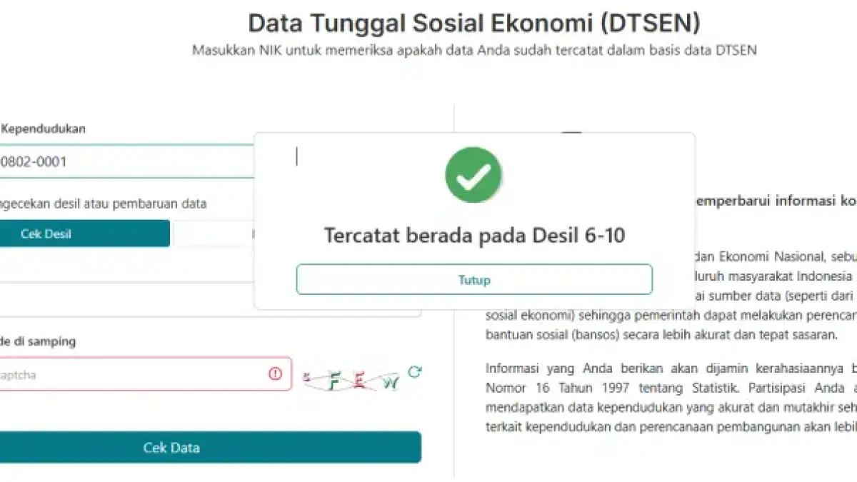 Cek Desil DTSEN di dtsen-form.bps.go.id