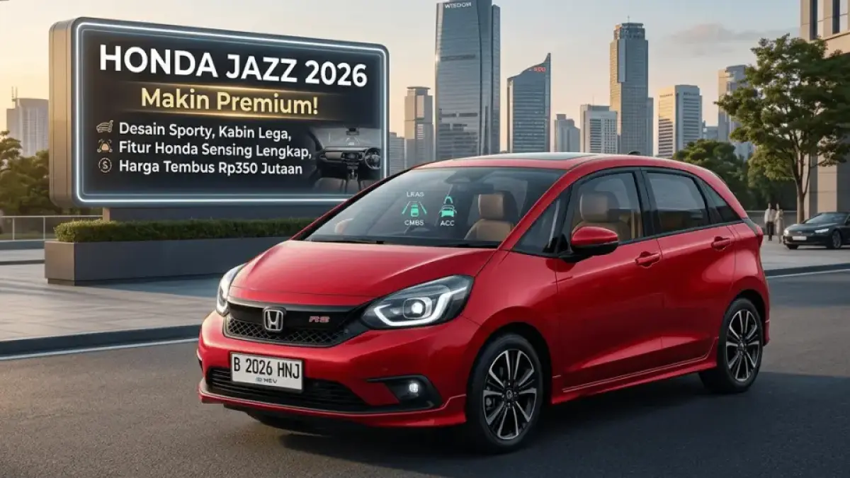 Honda Jazz 2026 Makin Premium! Desain Sporty, Kabin Lega, Fitur Honda Sensing Lengkap, Harga Tembus Rp350 Jutaan