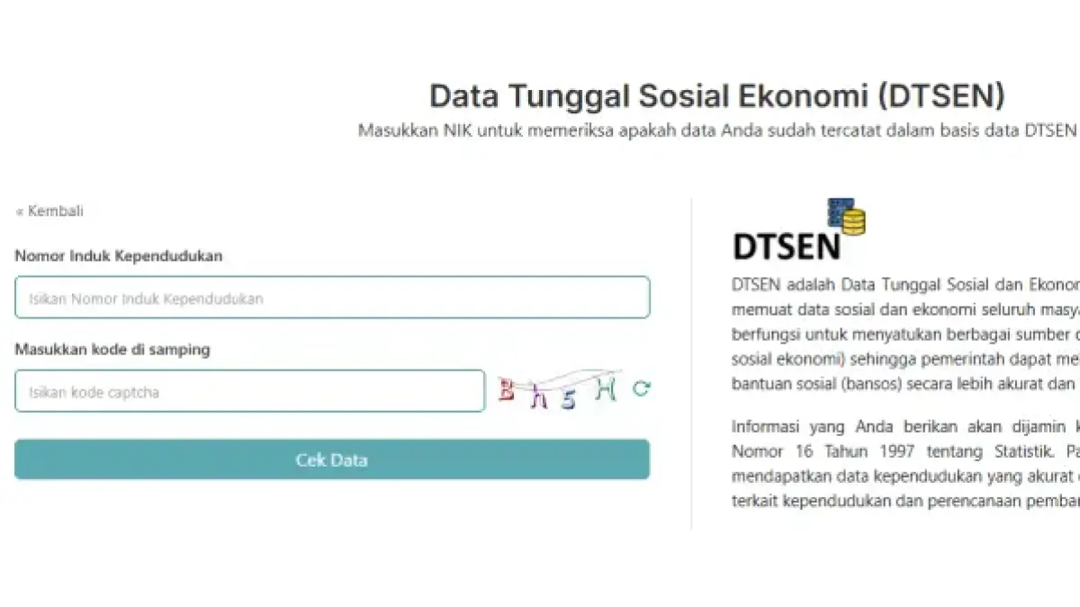 Cek Desil di situs BPS dtsen-form.bps.go.id