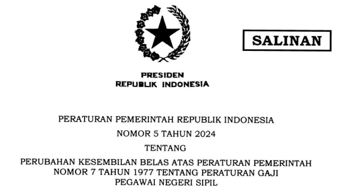 PP 5/2024 soal gaji PNS 
