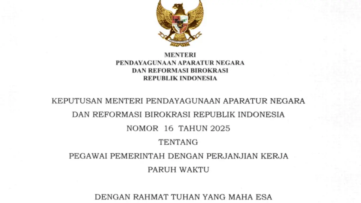 Keputusan Menpan RB Nomor 16 soal gaji PPPK Paruh waktu