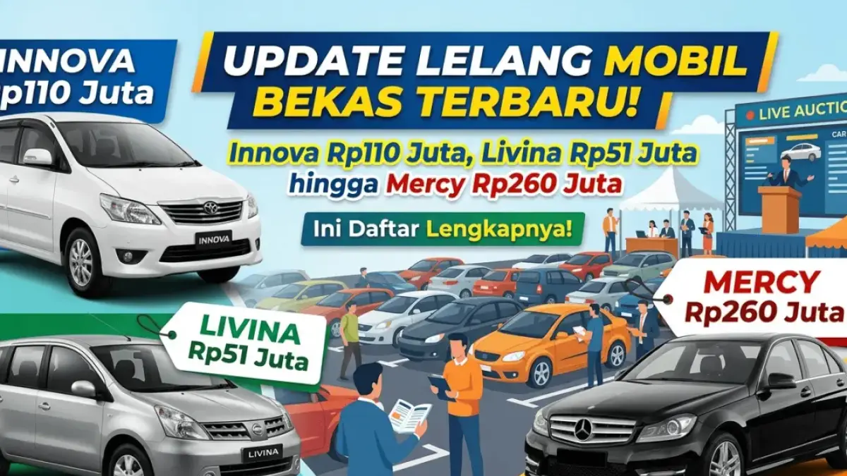 Update Lelang Mobil Bekas Terbaru! Innova Rp110 Juta, Livina Rp51 Juta hingga Mercy Rp260 Juta, Ini Daftar Lengkapnya