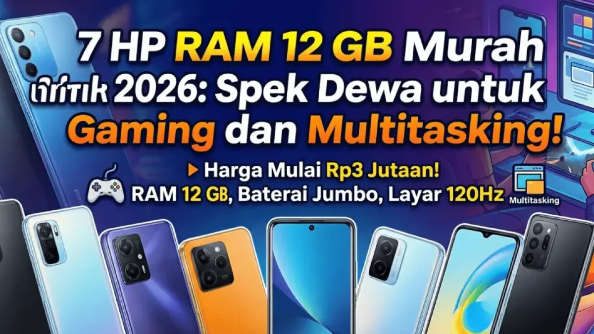 7 HP RAM 12 GB Murah Terbaik 2026, Spek Dewa untuk Gaming dan Multitasking Harga Mulai Rp3 Jutaan
