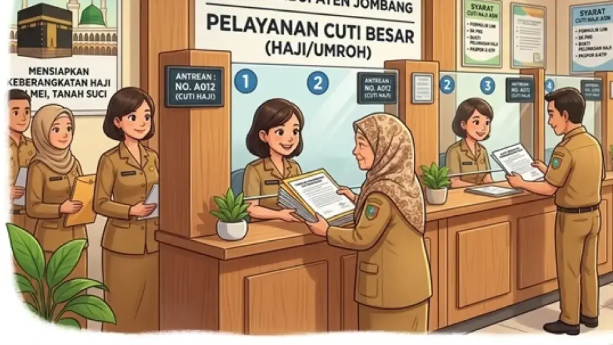 Ilustrasi pengajuan cuti haji ASN. (Ainul Hafidz/AI/Radar Jombang)