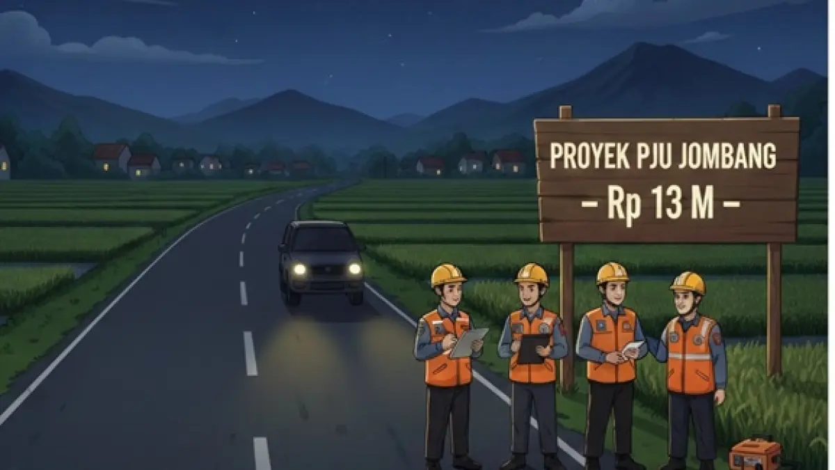 Ilustrasi proyek PJU program PIK. (Ainul Hafidz/AI/Radar Jombang)