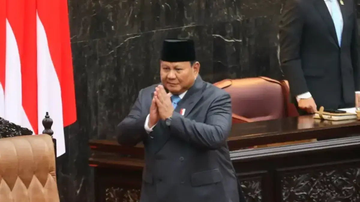 Presiden Prabowo Subianto usai menyampaikan pidato dalam Rapat Paripurna DPR RI Masa Persidangan V di Jakarta, Rabu (20/5/2026). (Dery Ridwansyah/JawaPos.com)