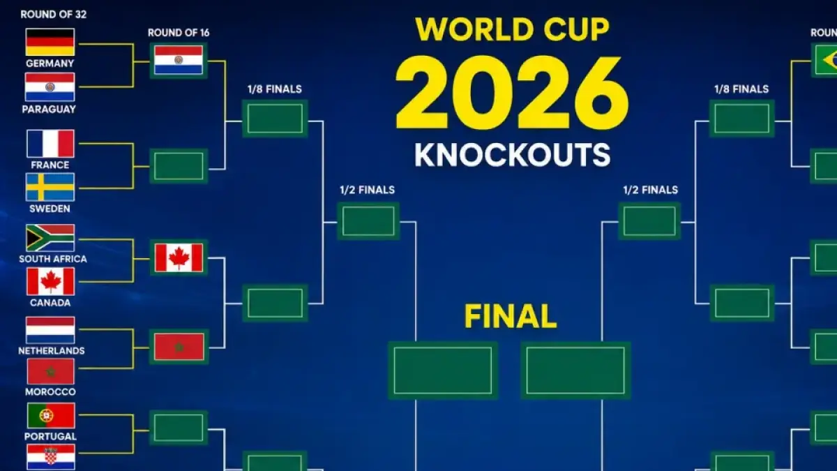 Bagan terbaru fase knocout Piala Dunia 2026. 