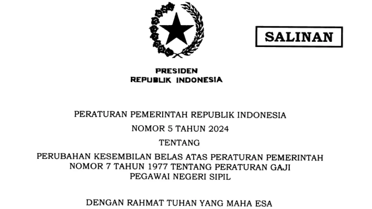 PP 5/2024 soal gaji PNS 