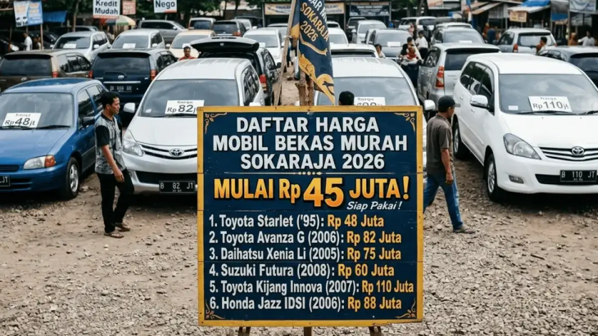 Daftar Harga Mobil Bekas Murah Sokaraja 2026: Mulai Rp45 Juta, Ada Starlet, Innova hingga Avanza Siap Pakai!