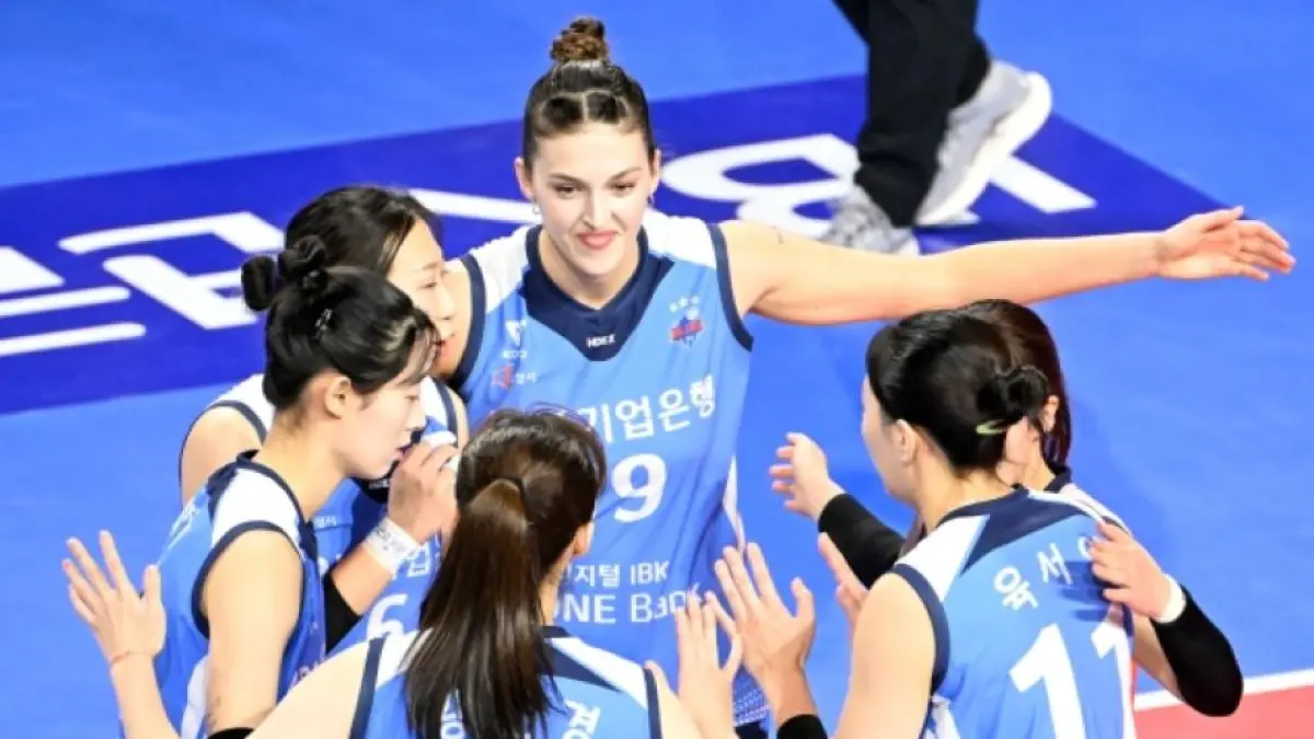 Victoria Danchak menjadi pemain kunci bagi IBK Altos di liga voli Korea musim lalu.