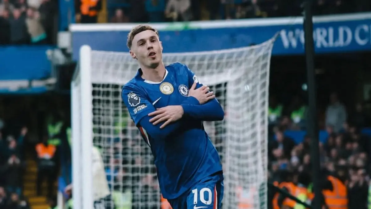 Selebrasi Cole Palmer setelah cetak gol ke gawang Everton (13/12).