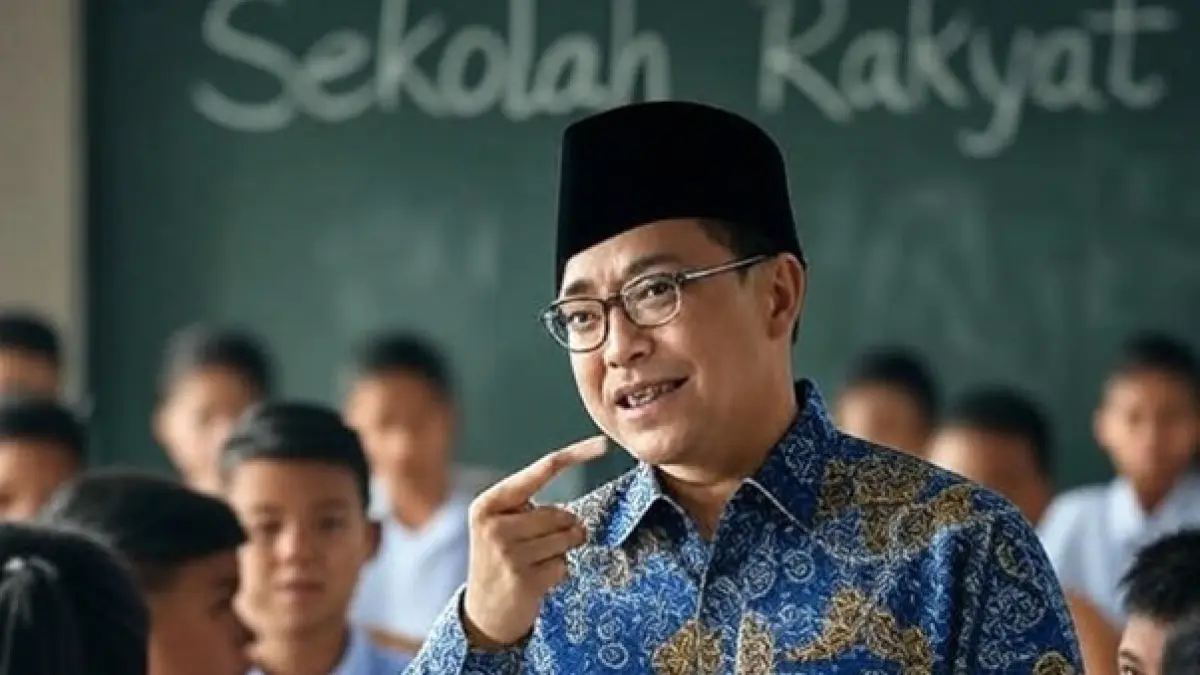 Ilustrasi guru dan siswa Sekolah Rakyat. (Ainul Hafidz/AI/Radar Jombang)