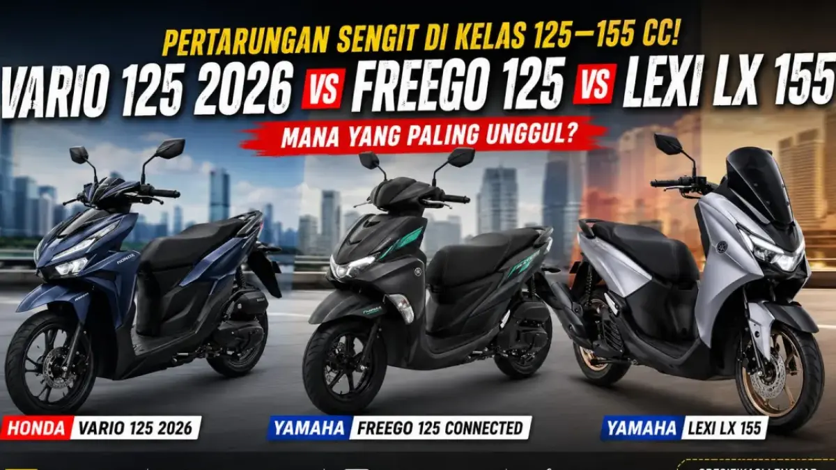 Honda Vario 125 2026 "dikeroyok" dua andalan Yamaha, FreeGo 125 Connected dan Yamaha Lexi LX 155. Siapa yang lebih unggul?. (ai/Sulistiono)