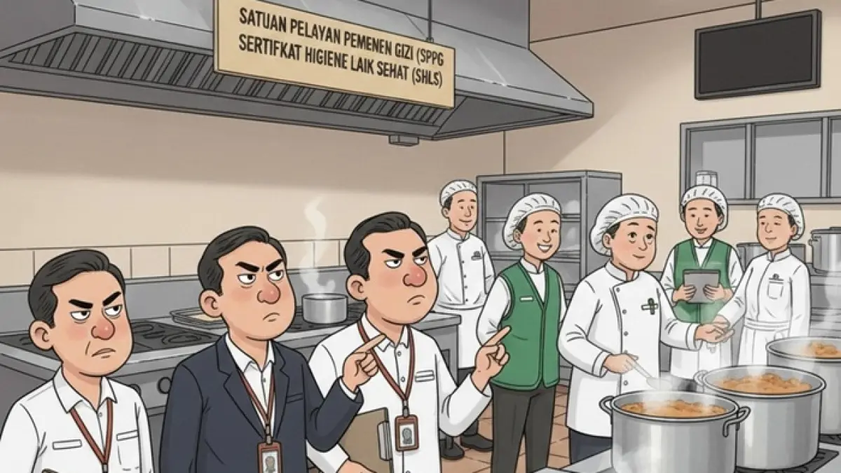 Ilustrasi dapur atau SPPG MBG. (Ainul Hafidz/AI/Radar Jombang)