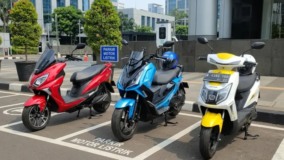 Ilustrasi sepeda motor listrik